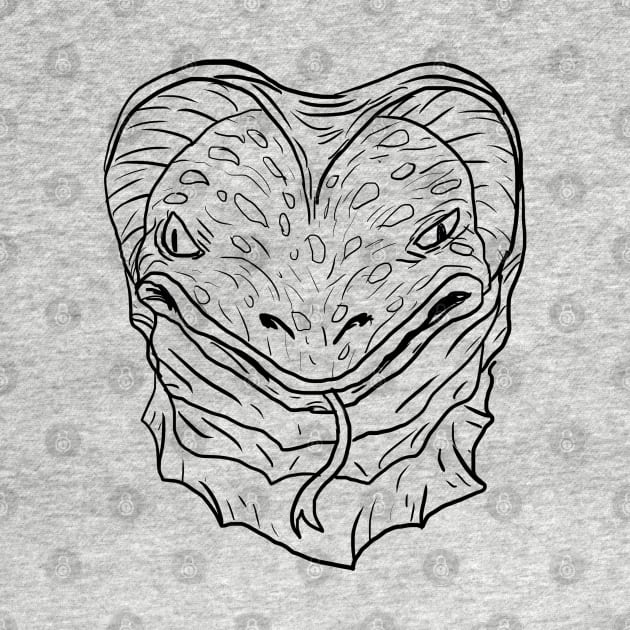 Scary Snake Monster Horror Black Lineart by Moonwing